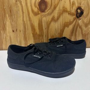 WHITIN Black Canvas Sneakers Minimalist Design